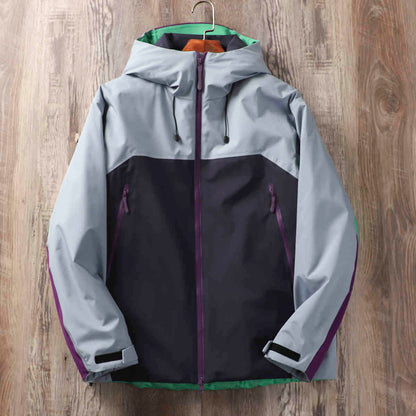 Regenfeste und wasserdichte Hartschalenjacke mit Volldruckkleber für den Außenbereich