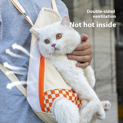 Mochila para mascotas con bolsillo para llevar al gato, portátil y práctica para pasear
