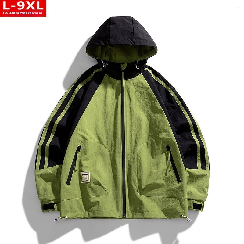 Men's Fashion Colorblock Hooded Jacket