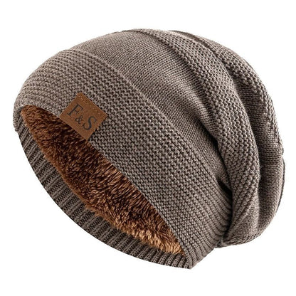 Fleecegefütterter Pullover Warm halten Strickstoff Etikett Wollmütze
