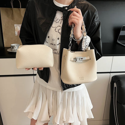 Retro Soft Leather PU Leisure Bucket Bag