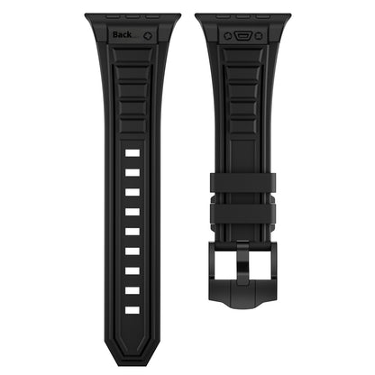 Correa de silicona elástica de alta elasticidad con clavos cruzados para iwatch 1-9 con hebilla plegable de metal