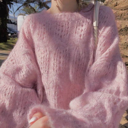 Suéter de mohair hueco para mujer
