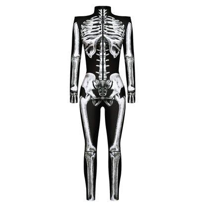 Halloween Skeleton 3D Digital Printing Shaping Jumpsuit