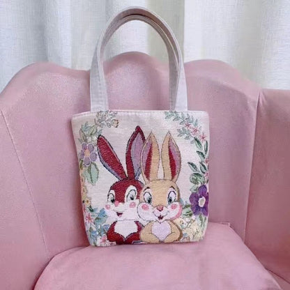 Doppelseitige kleine Tasche aus Segeltuch mit Golddraht, verschleißfest