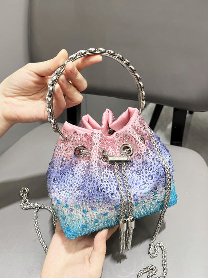 Drawstring Rhinestone Women's Bag