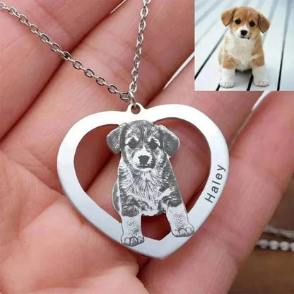 Llavero para mascota de acero inoxidable con forma de corazón y alas, regalo conmemorativo para perro y gato.