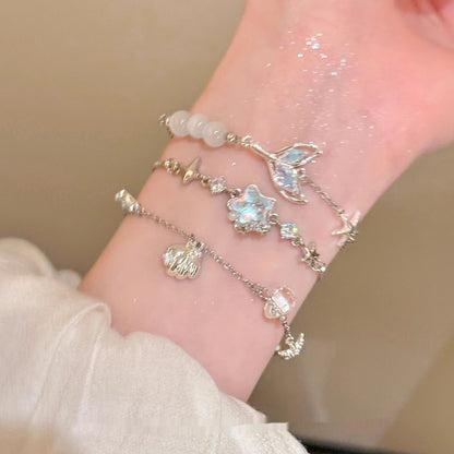 Seestern-Muschel-Opal-Perlenarmband für Frauen
