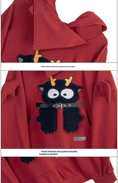 Mädchenähnliches Cartoon-besticktes Kapuzenpullover für Damen