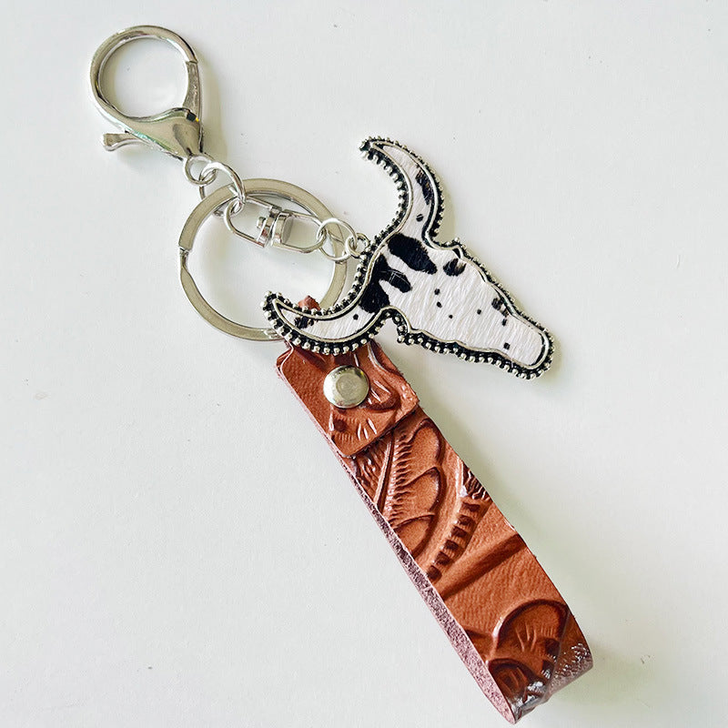 Leather Keychain Retro Ethnic Style