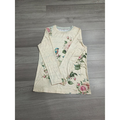 Blusa holgada de estilo socialité floral para mujer adulta