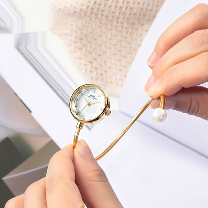 Damen Armbanduhr Muscheloberfläche Perle