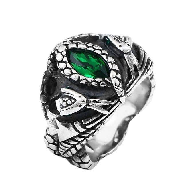 Vintage Animal Snake Shape Stainless Steel Ring For Men