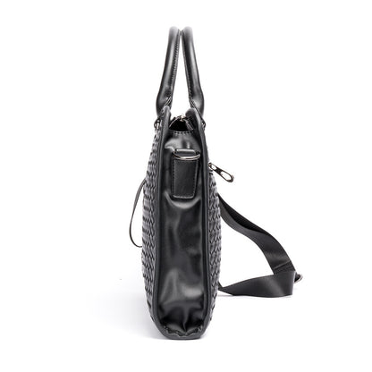 Stitching Woven Business Casual Aktentasche Herren Schulter Crossbody Computertasche