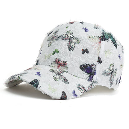 Frühling und Sommer koreanische Mode Damen Schmetterling Baseballkappe