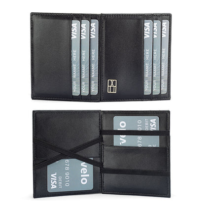 Nuevo tarjetero plegable de gran capacidad, cartera de cuero genuino