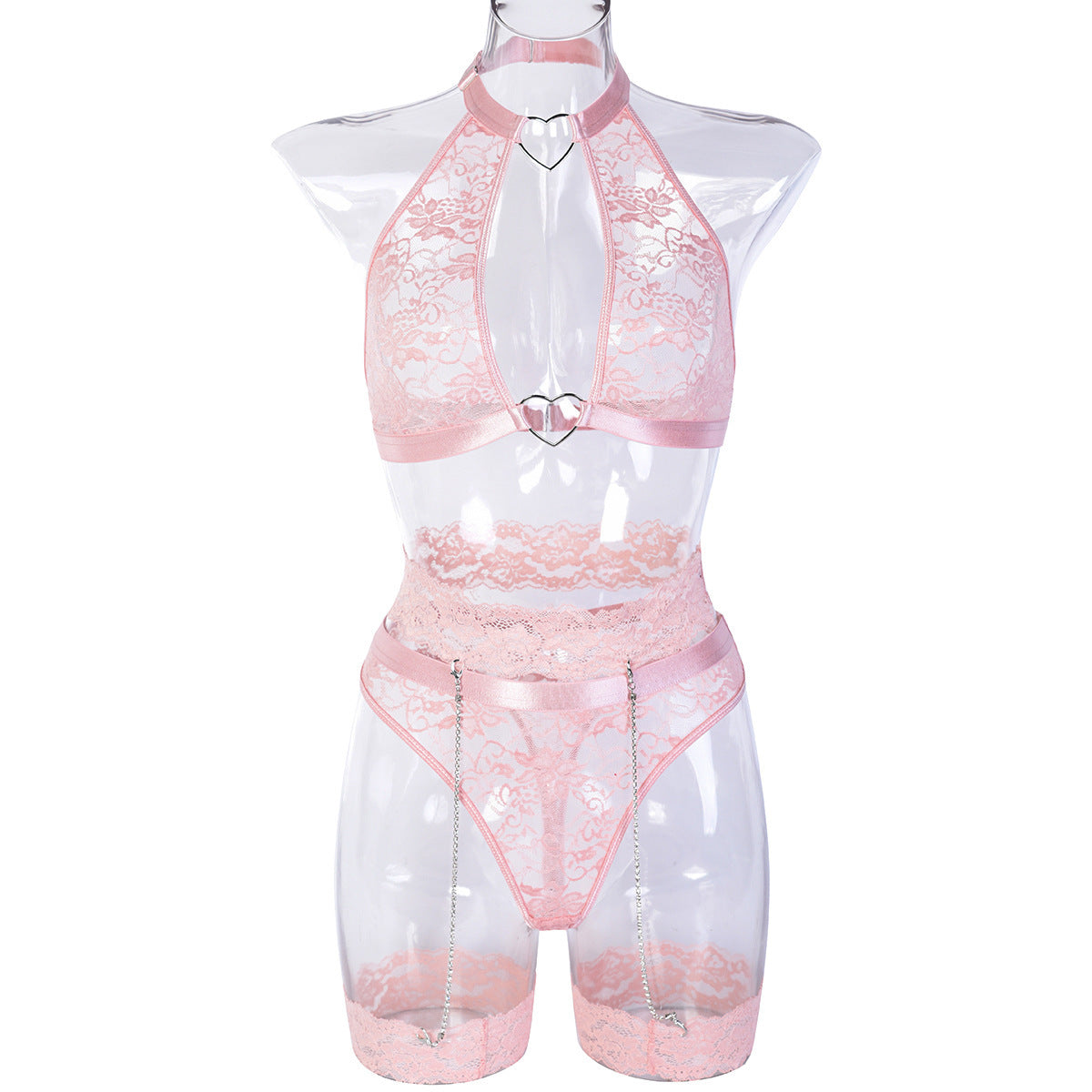 Europe And The United States Erotic Underwear 5-piece Set Express Burst Lace Exquisite Chain Stitching