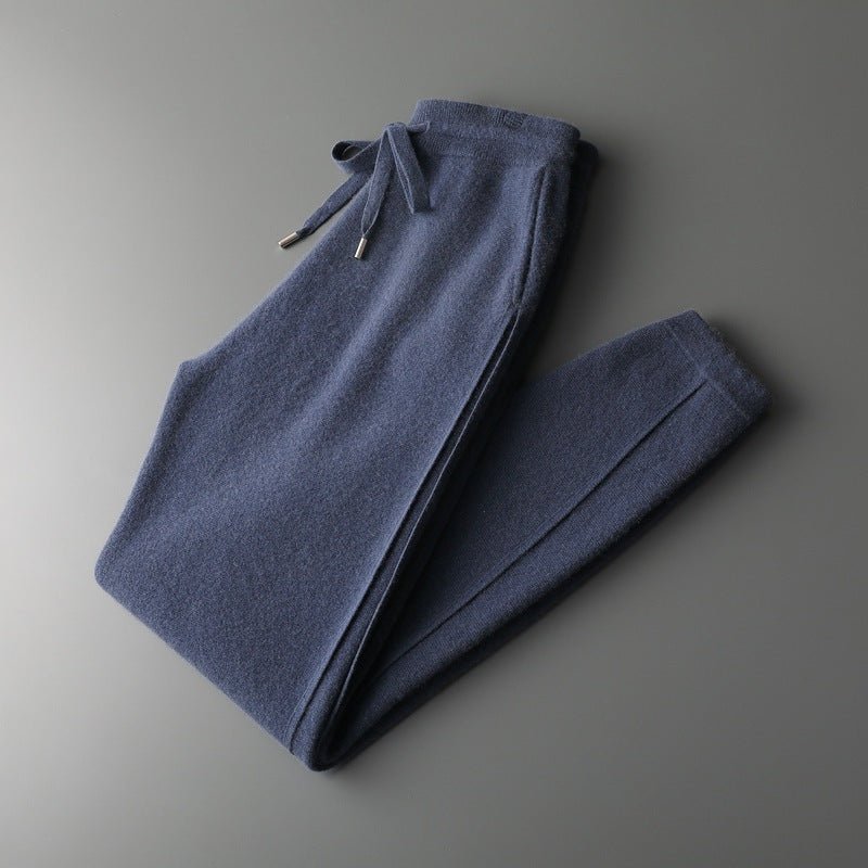 Fall Winter Men Solid Color Cashmere Pants - BAGMODA