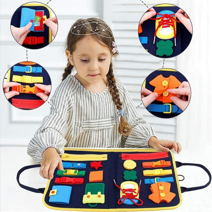 Nuevo libro de actividades para niños, tablero de actividades para vestirse y abotonarse, aprendizaje para bebés, educación temprana, preescolar, juguete de aprendizaje sensorial.