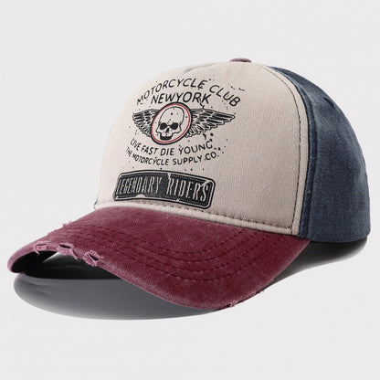Damen-Baseballkappe aus gewaschenem Denim im Retro-Stil