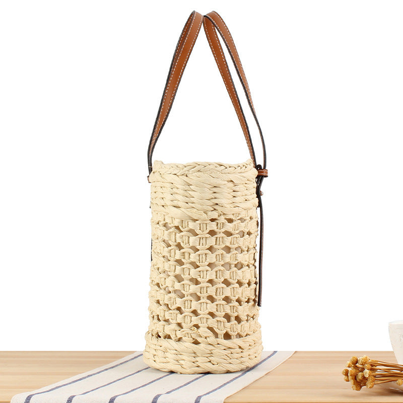 Bolsa tejida informal con hilo de papel