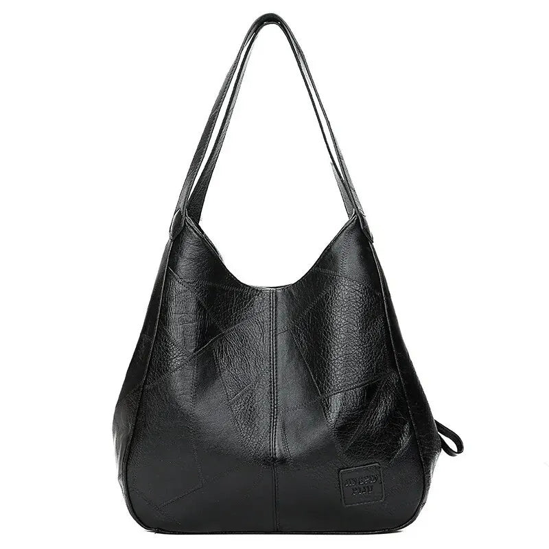 Vintage Leather Marble Grain Shoulder Bag