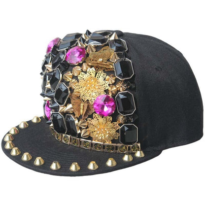 Sombrero estilo Harajuku europeo y americano con remaches de calavera cruzada