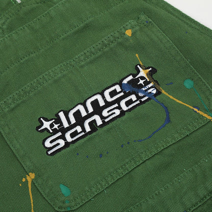 Letter Embroidery Denim Suspender Pants Men - BAGMODA