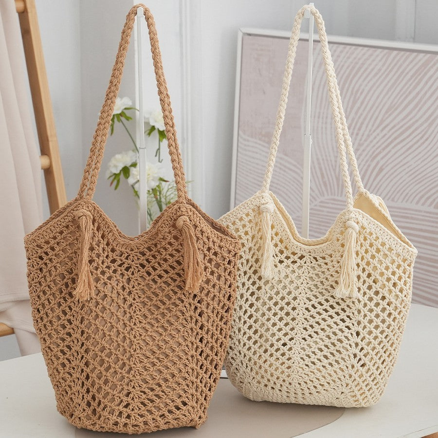 Bolsa tejida a mano con hilo de algodón