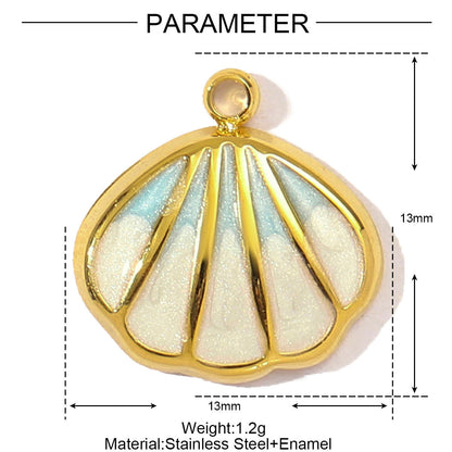 Colgante de acero de titanio con forma de estrella de mar y corazón estilo francés