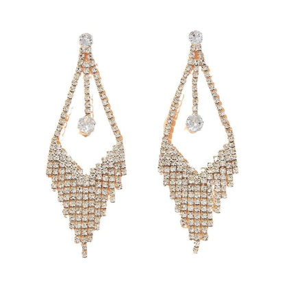 Pendientes de diamantes de imitación con borlas de flores y mariposas