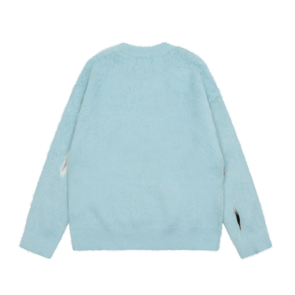 Animal Cat Jacquard Casual Sweater Men's FallWinter