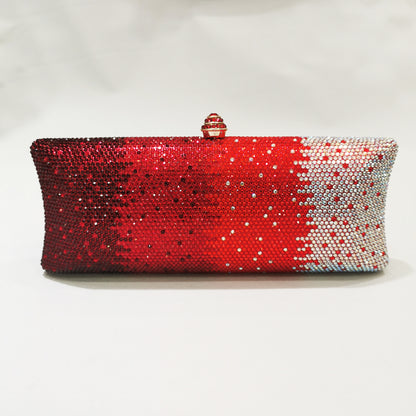 Damen-Clutch mit Farbverlauf und Strasssteinen, Umhängetasche