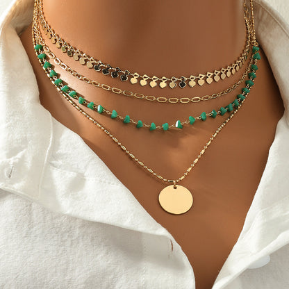 Collar con cuatro gemelos, colgante vintage, joyería para mujer