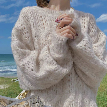 Suéter de mohair hueco para mujer