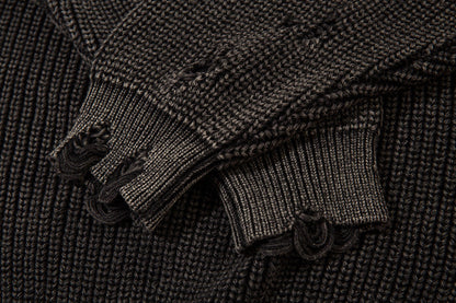 Idle Style Ripped Washed Distressed Pullover Sweater