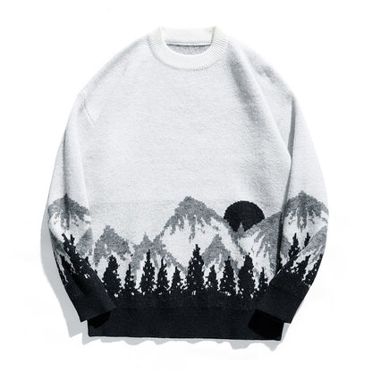 Suéter de cuello redondo de otoño e invierno para hombre de talla grande
