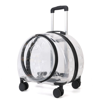 Große Kapazität Universalrad Volltransparente Haustier-Trolleytasche Atmungsaktiv