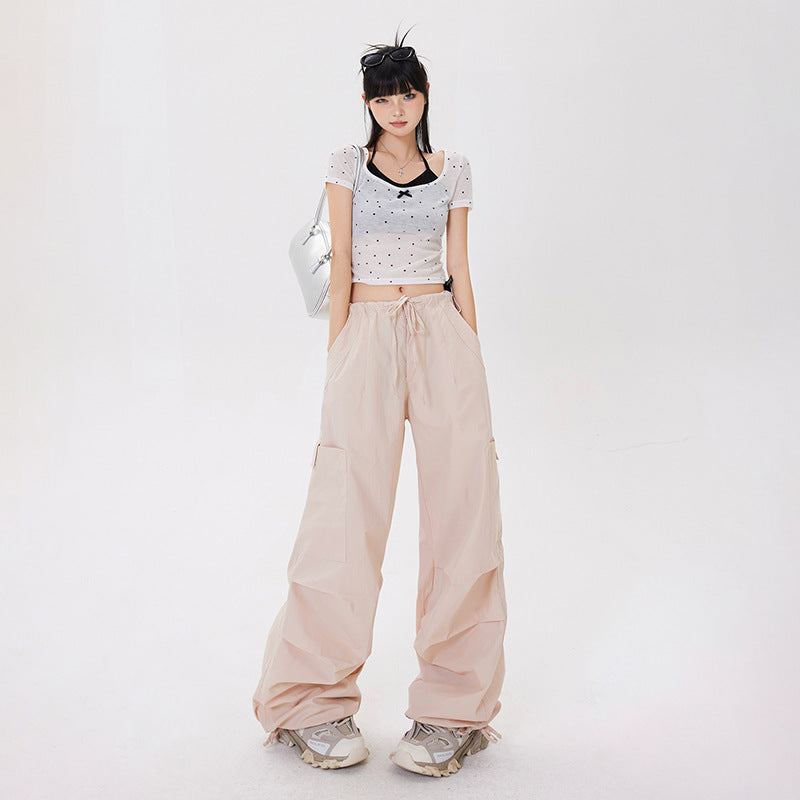 Adjustable Waist Breathable Workwear Casual Pants Women