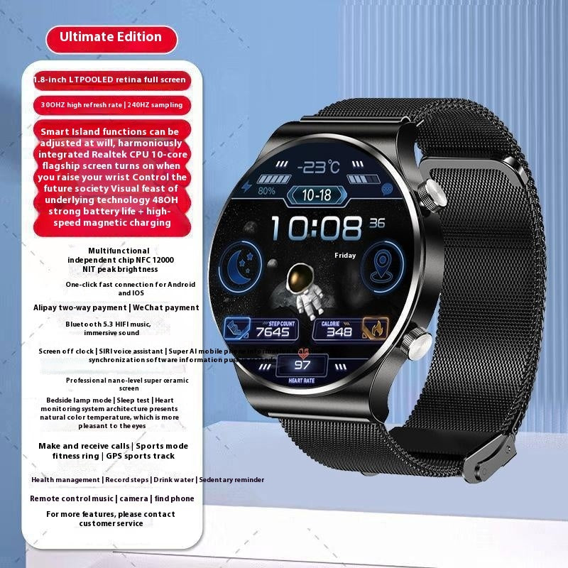 Smart Watch Blood Sugar Blood Pressure Bluetooth Calling Multi-function