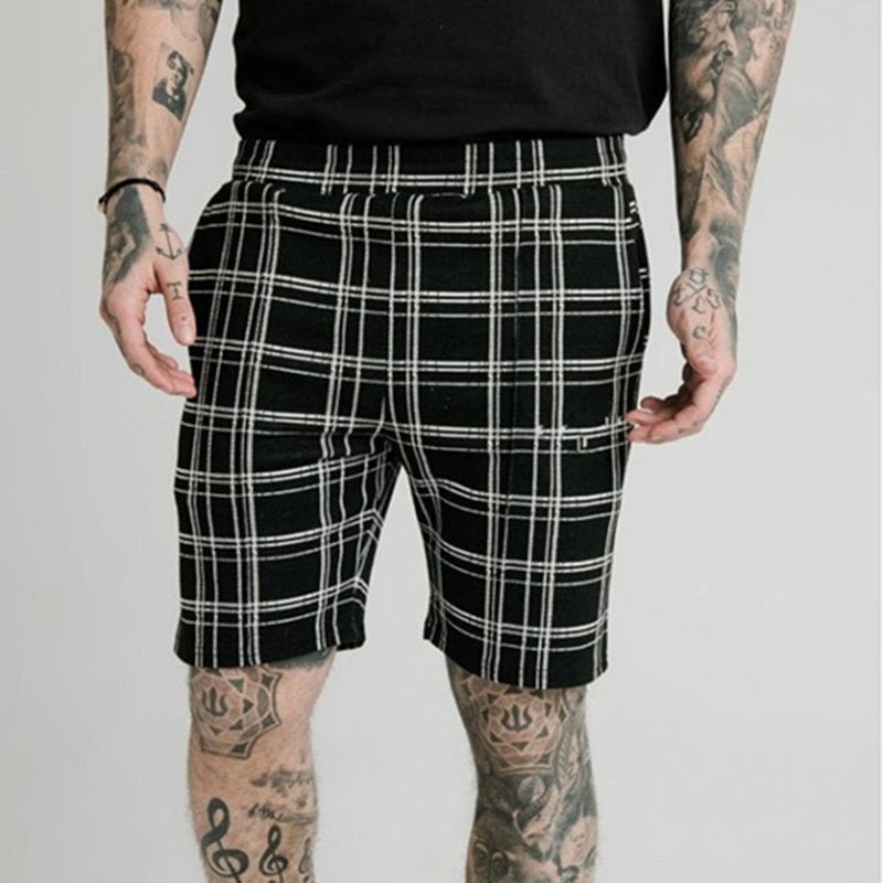 Summer Striped Casual Shorts Straight Leg Cropped Pants Men - BAGMODA