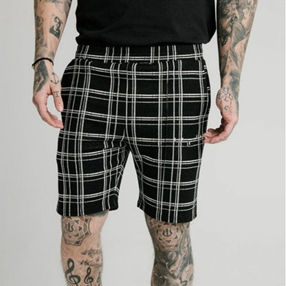Summer Striped Casual Shorts Straight Leg Cropped Pants Men - BAGMODA