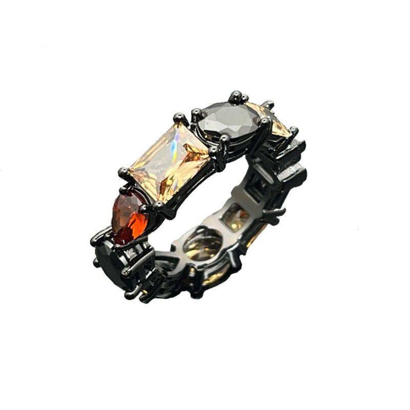 Crystal Titanium Steel Men And Women Rings Of The Same Style