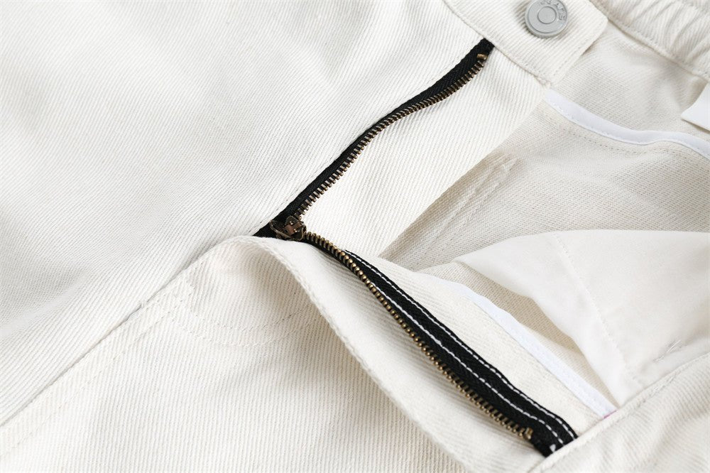 Stitching Denim Straight - leg Pants Men - BAGMODA