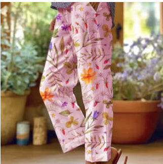 3D Digitaldruck High Waist Drawstring Baggy Pants Damen