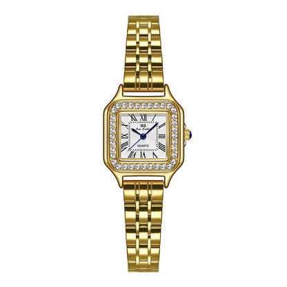 Reloj de acero inoxidable para mujer, de lujo y asequible.