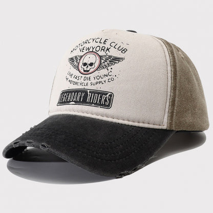 Damen-Baseballkappe aus gewaschenem Denim im Retro-Stil