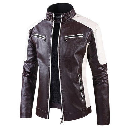 Europäische Größe Herbst Und Winter Freizeit Leder herren Mantel Fleece-gefüttert