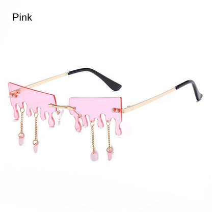 Modische randlose Schmetterlings-Sonnenbrille für Damen