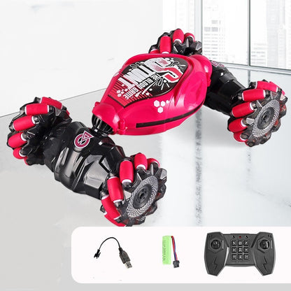 Coche de juguete a control remoto con sensor de gestos y giro que se transforma
